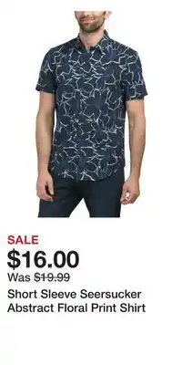 TJ Maxx Short Sleeve Seersucker Abstract Floral Print Shirt offer