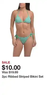 TJ Maxx 2pc Ribbed Striped Bikini Set offer