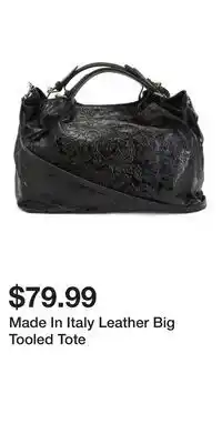 TJ Maxx Made In Italy Leather Big Tooled Tote offer