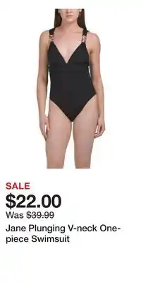 TJ Maxx Jane Plunging V-neck One-piece Swimsuit offer