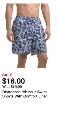TJ Maxx Distressed Hibiscus Swim Shorts With Comfort Liner offer