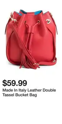 TJ Maxx Made In Italy Leather Double Tassel Bucket Bag offer