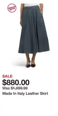 TJ Maxx Made In Italy Leather Skirt offer