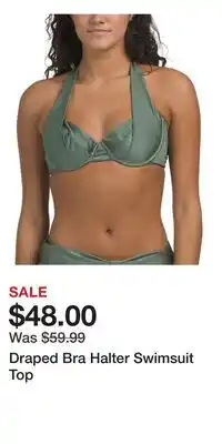 TJ Maxx Draped Bra Halter Swimsuit Top offer