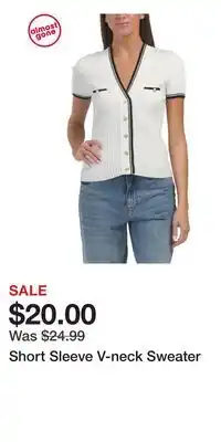 TJ Maxx Short Sleeve V-neck Sweater offer