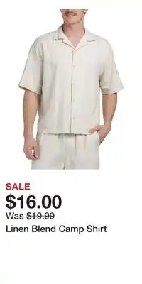 TJ Maxx Linen Blend Camp Shirt offer