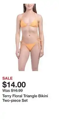 TJ Maxx Terry Floral Triangle Bikini Two-piece Set offer