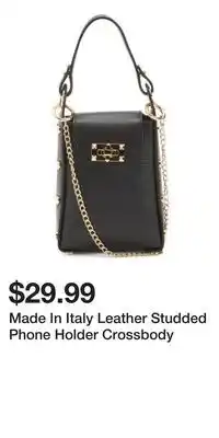 TJ Maxx Made In Italy Leather Studded Phone Holder Crossbody offer