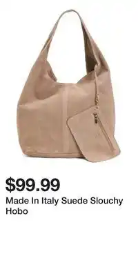 TJ Maxx Made In Italy Suede Slouchy Hobo offer