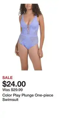 TJ Maxx Color Play Plunge One-piece Swimsuit offer