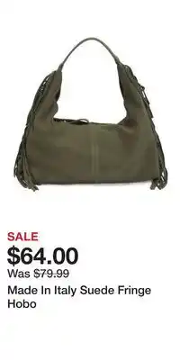 TJ Maxx Made In Italy Suede Fringe Hobo offer