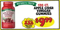 Ollie's NATURE'S TRUTH 120 CT. ORGANIC APPLE CIDER VINEGAR GUMMIES offer