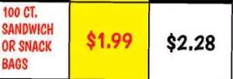 Ollie's DYNAMIC 100 CT. SANDWICH OR SNACK BAGS offer