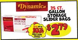 Ollie's DYNAMIC 25 CT. GALLON STORAGE SLIDER BAGS offer
