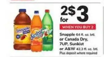 Snapple, Canada Dry, 7UP, Sunkist, A&W