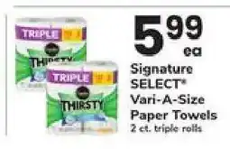 Safeway Signature SELECT Vari-A-Size Paper Towels offer