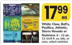 Safeway White Claw, Bell's, Pacifico, Athletic, Sierra Nevada or Guinness offer