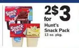 Safeway Hunt's Snack Pack offer