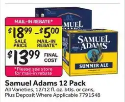 Stop&Shop Samuel Adams 12 Pack offer