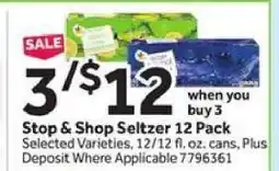 Stop&Shop Stop & Shop Seltzer 12 Pack offer