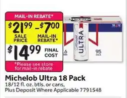 Stop&Shop Michelob Ultra 18 Pack offer