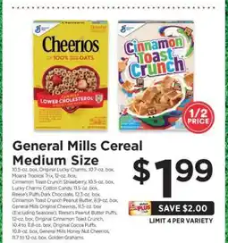 ShopRite General Mills Cereal Medium Size offer