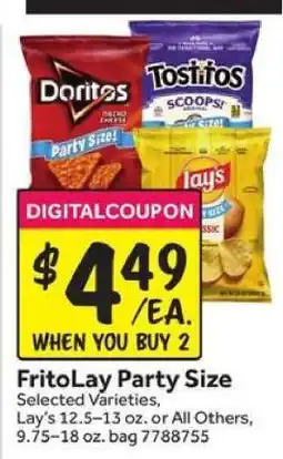 Stop&Shop FritoLay Party Size offer