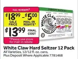 Stop&Shop White Claw Hard Seltzer 12 Pack offer