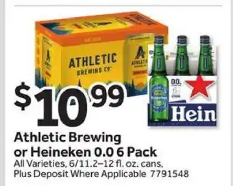 Stop&Shop Athletic Brewing or Heineken 0.0 6 Pack offer