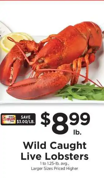 ShopRite Wild Caught Live Lobsters offer