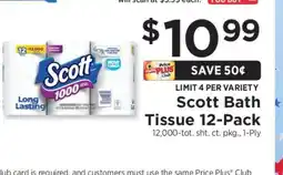 ShopRite Scott Bath Tissue 12-Pack offer