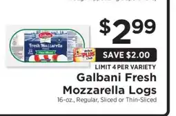 ShopRite Galbani Fresh Mozzarella Logs offer