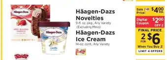 ShopRite Häagen Dazs Ice Cream offer
