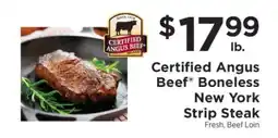 ShopRite Certified Angus Beef Boneless New York Strip Steak offer