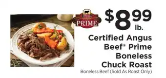 ShopRite Certified Angus Beef Prime Boneless Chuck Roast offer