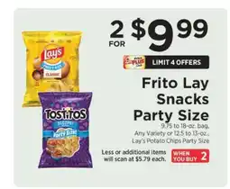 ShopRite Frito Lay Snacks Party Size offer