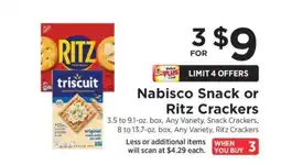 ShopRite Nabisco Snack or Ritz Crackers offer