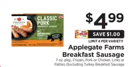 ShopRite Applegate Farms Breakfast Sausage offer