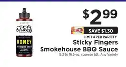 ShopRite Sticky Fingers Smokehouse BBQ Sauce offer
