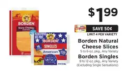 ShopRite Borden Natural Cheese Slices / Borden Singles offer