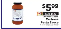 ShopRite Carbone Pasta Sauce offer