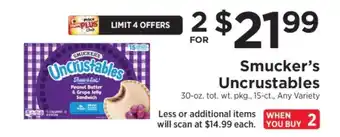 ShopRite Smucker's Uncrustables offer