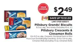 ShopRite Pillsbury Grands! Biscuits, Pillsbury Crescents & Cinnamon Rolls offer