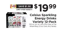 ShopRite Celsius Sparkling Energy Drinks Variety 12-Pack offer