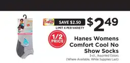 ShopRite Hanes Womens Comfort Cool No Show Socks offer