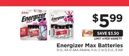 ShopRite Energizer Max Batteries offer