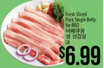 Hmart Fresh Sliced Pork Single Belly for BBQ offer