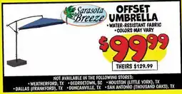 Ollie's SARASOTA BREEZE OFFSET UMBRELLA offer