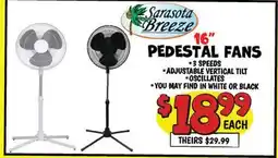Ollie's SARASOTA BREEZE PEDESTAL FANS offer