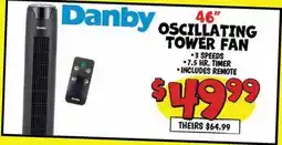 Ollie's DANBY 46 OSCILLATING TOWER FAN offer
